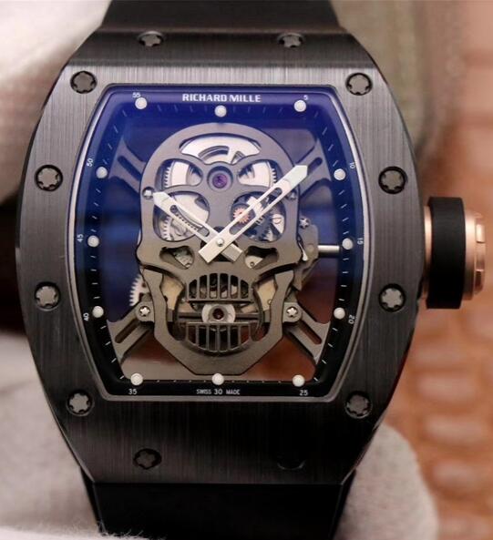 Replica Richard Mille RM 052 Black Ceramic Black skull Watch
